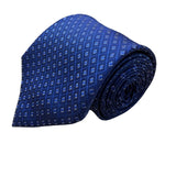 Calvin Klein Mens Blue Silk Tie Geometric Pattern Business Formal Accessory