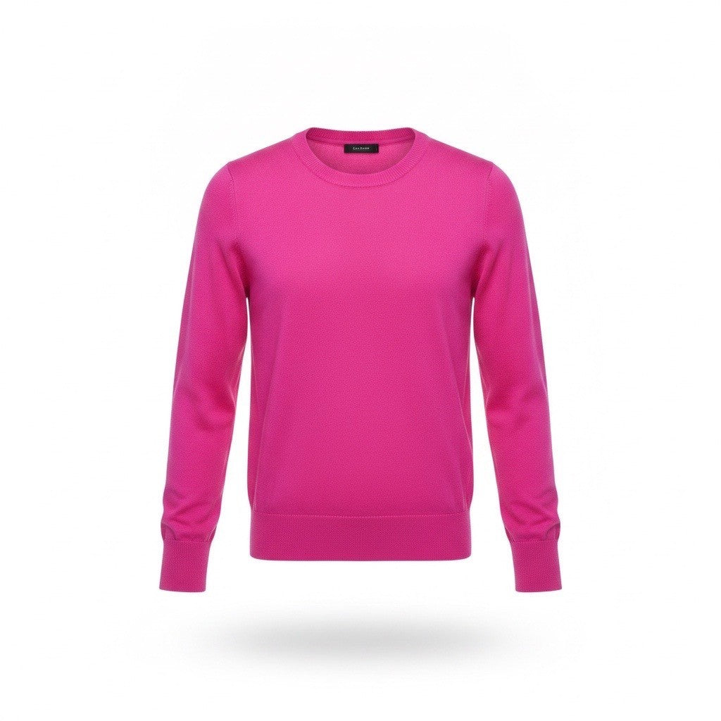 Halogen Womens Pink Merino Wool Crewneck Sweater Long Sleeve Sz M