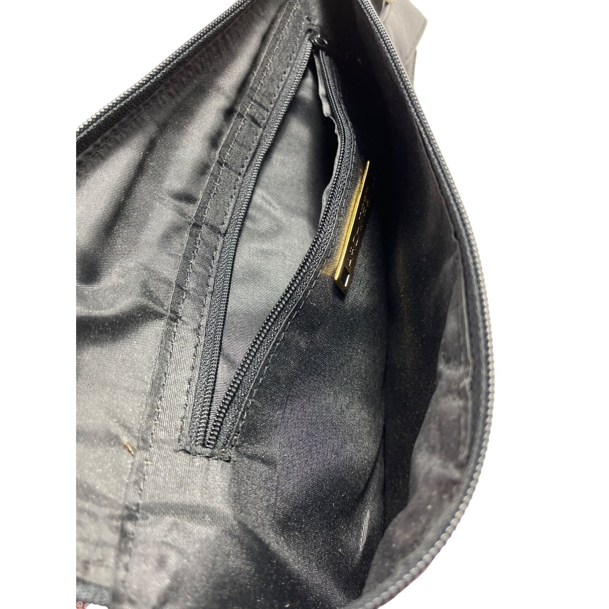 Architect Women's Black Leather With Silver Tone Accents Belly Bag  Sz M