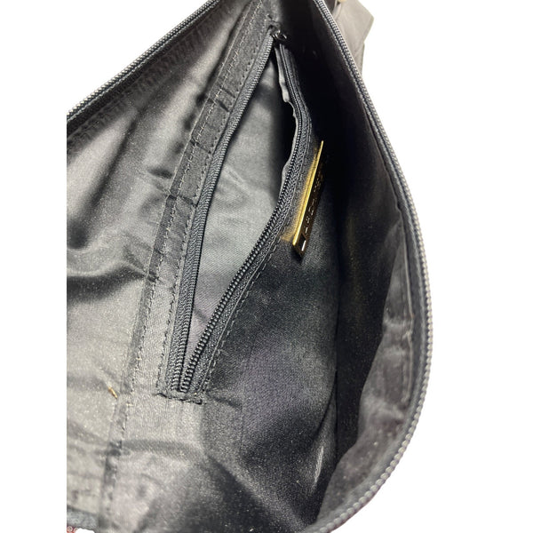 Architect Women's Black Leather With Silver Tone Accents Belly Bag  Sz M