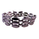 Monet Womens Silver Tone Metal Geometric Link Bracelet With Safety Chain