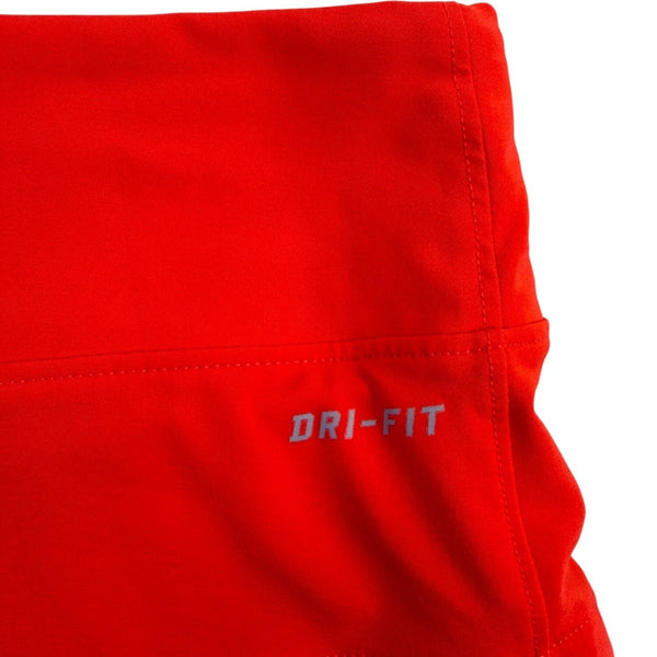 Nike Womens Red Dri-Fit Polyester Striped Athletic Skirt Sporty Fit Size Large