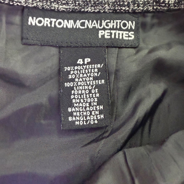 Norton McNaughton Womens Gray A-Line Skirt Size 4P Petite