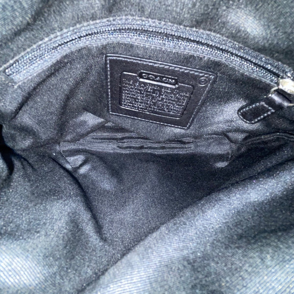 Coach Women’s Black Leather With Tassel Accent & Stitch Detailing Crossbody Bag