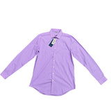 Kenneth Cole Reaction Mens Lavender Cotton Flex Slim Fit Long Sleeve Dress Shirt