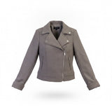 Ann Taylor Womens Gray Zip-Up Moto Jacket Lightweight Stylish Size XS 