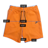Nike Mens Orange Cotton Shorts Athletic Drawstring Waist Above-Knee Fit Size L