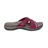 Earth Origins Women’s Red Pig Suede Floral Accent Sander Slip-On Sandals Size 7M