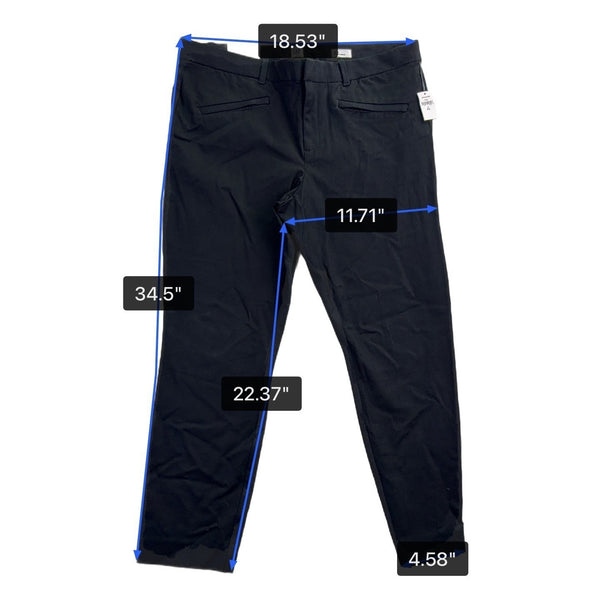 Gap Womens Black Cotton & Spandex Skinny Ankle Mid-Rise Stretch Pants 16R