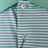 Donald Ross Mens Green Stripe Polo Shirt Classic Fit Lightweight Breathable New