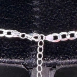 Sterling Silver Womens Silver Tone Flat Figaro Chain Necklace Adjustable Length