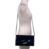 Empire-ORR Women’s Black Patent Leather Gold Chain Strap Clutch Bag