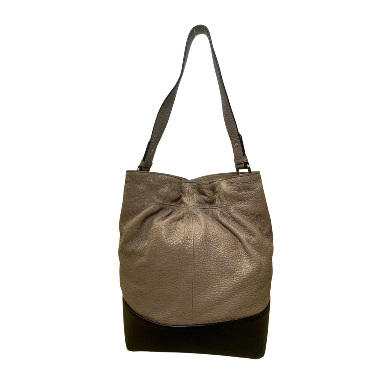 Kate Spade Women’s Brown & Black Leather Snap Closure Bucket Bag