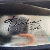 Thalia Sodi Women’s Black & Gold Round Toe Chrissy 2 High Heels Pumps Size 7M