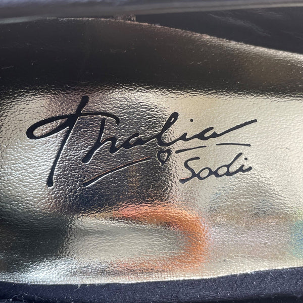 Thalia Sodi Women’s Black & Gold Round Toe Chrissy 2 High Heels Pumps Size 7M