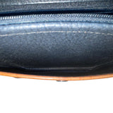 Black & Brown Faux Croc Embossed Leather Flap Magnetic Closure Crossbody Bag