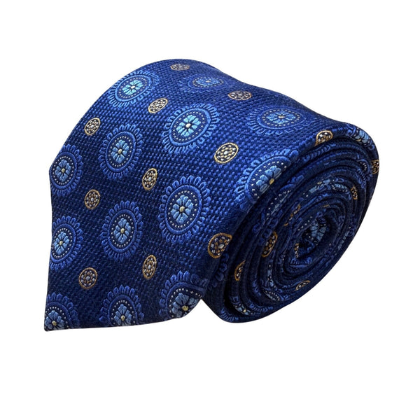 Jos A Bank Mens Blue Silk Patterned Tie Classic Style