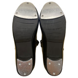 Linodes Big Kid Black Patent Easy Strap Tap Dance Shoes Size 4M