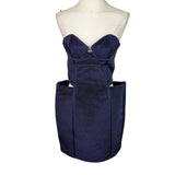 Hannah Marshall  Navy Silk Strapless Mini Bustier Dress Elegant & Fitted Sz 6