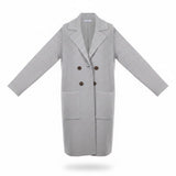 Pink Clover Women Gray Long Double Breasted Coat Size L