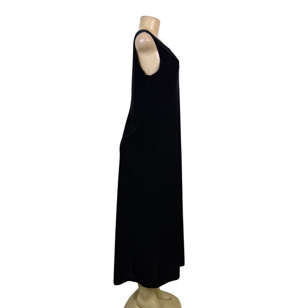 Carol Anderson Womens Black Velvet Sleeveless Maxi Dress Size M