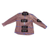 Faconnable Mens Red & White Cotton Striped Long Sleeve Button-Up Shirt Size XL