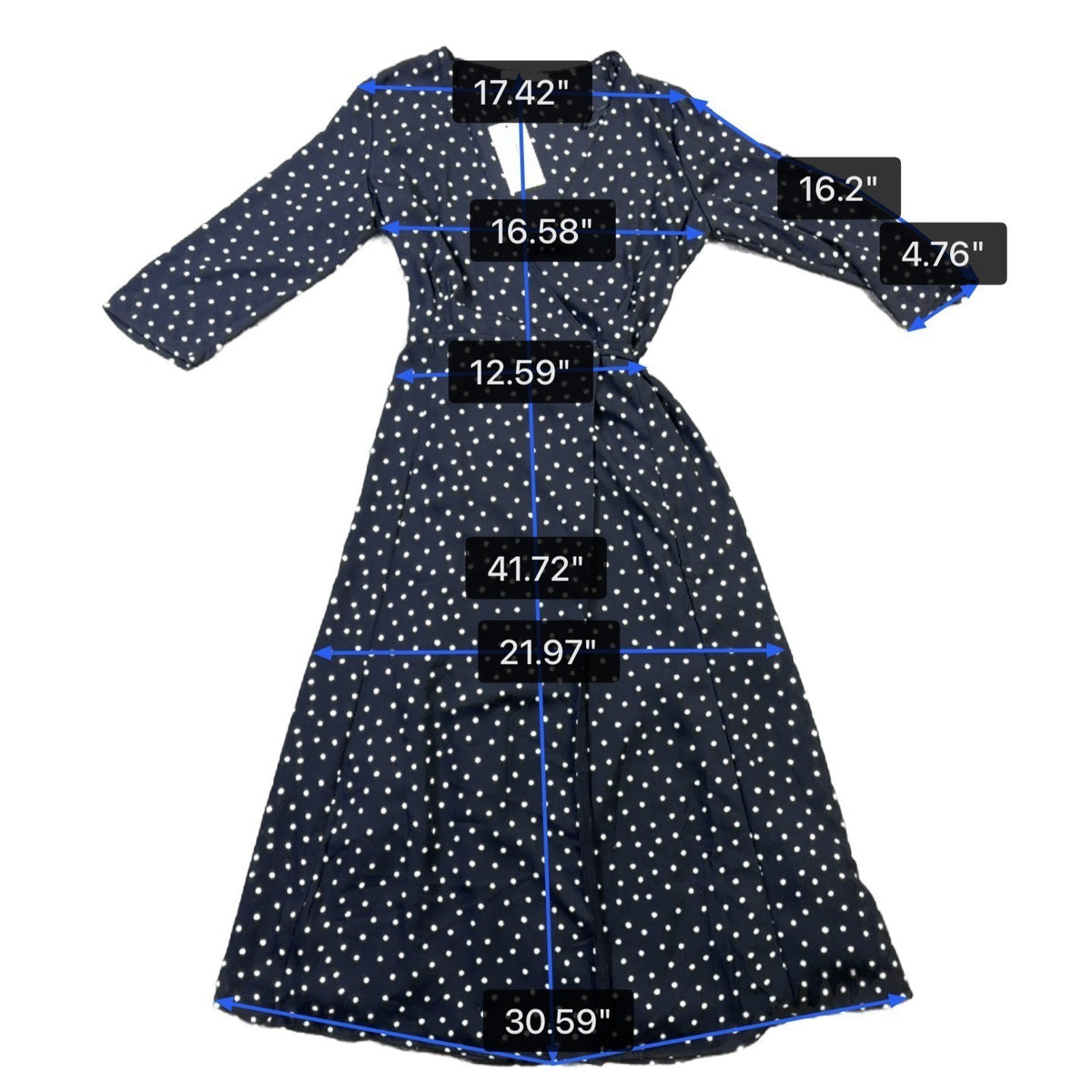 MNG Womens Black Polka Dot Wrap Dress Stylish Lightweight Size M