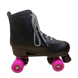 Black Unisex With Pink Wheels Lace Up High Top Roller Skates Size 42