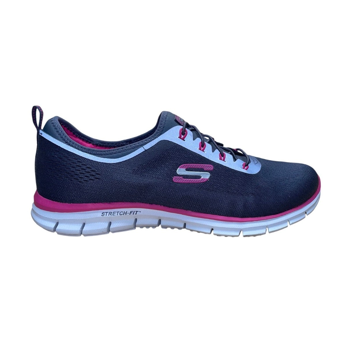Skechers Women’s Gray &  Pink Memory Foam Stretch Fit Sneakers Size 11