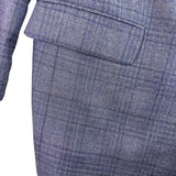 Jos. A. Bank Mens Blue Wool Plaid Suit Jacket Reserve Collection Size 43R