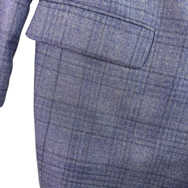Jos. A. Bank Mens Blue Wool Plaid Suit Jacket Reserve Collection Size 43R