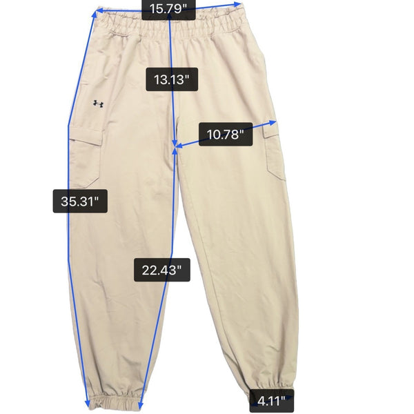 Under Armour Mens Beige Stretch & Loose Fit Cargo Joggers Size L