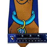 Scooby-Doo Mens Blue & Brown 100% Silk Handmade Cartoon Character Neck Tie