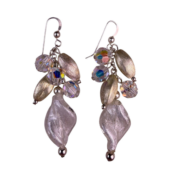 Womens Aurora Borealis Crystal Dangle Earrings