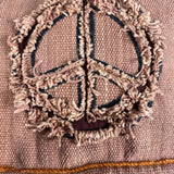 Kathmandu Imports Women's Brown Peace Symbol Embroidered Crossbody Bag Sz M