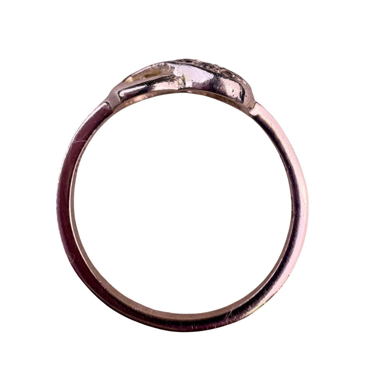 Silver Tone Womens 925 Infinity Knot Ring Thailand Engraving Symbolic Style Sz 7