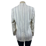 Chaps Women’s White Striped Notched Lapel Blazer Sz 12 - NWT