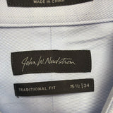 John W. Nordstrom Mens Light Blue Dress Shirt Traditional Fit Sz15.5
