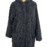 LOLA Women's Black Faux Fur Coat Size L