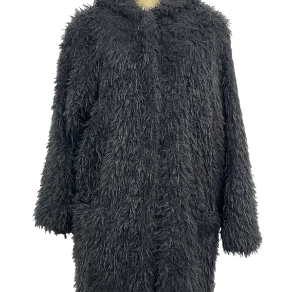 LOLA Women's Black Faux Fur Coat Size L