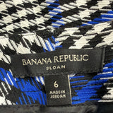 Banana Republic Womens Blue Black Plaid Pants Suit - Blazer & Slim Fit Sz 4 & 6