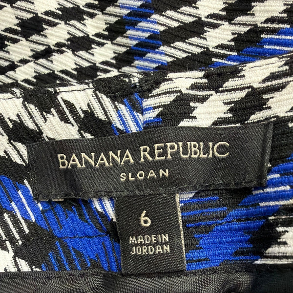 Banana Republic Womens Blue Black Plaid Pants Suit - Blazer & Slim Fit Sz 4 & 6