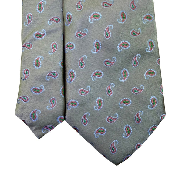 Hugo Boss Mens Tan Silk Paisley Necktie Stylish Fashion Accessory