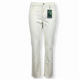 L.L. Bean Womens White Favorite Fit Jeans Regular Comfortable Size 16