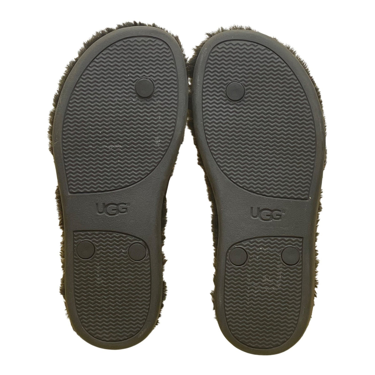 UGG Women’s Black Fur Comfortable Flip Flop Plush Slippers Sandals Size 6W