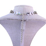 Womens Sterling Silver Disc Necklace 15 to 20 in Choker Mexico 77 Grams 925
