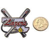 LT Lazers Fastpitch Softball Trading Pin 2016 Collectible Crossed Bats Design