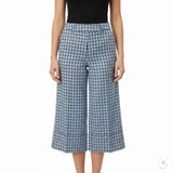 Banana Republic Women’s Blue & Black Plaid Wide-Leg Crop Pants Size 6 - New
