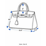 Kattee Women’s Brown Leather Structured Design Dual Handle Satchel Bag
