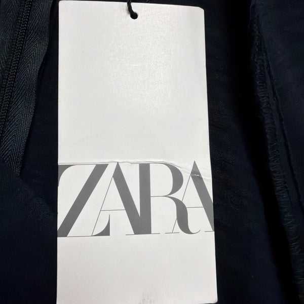 Zara Womens Navy Jumpsuit With Long Sleeves Belted Waist Size M